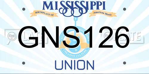GNS126 Mississippi License Plate