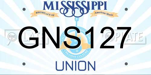 GNS127 Mississippi License Plate