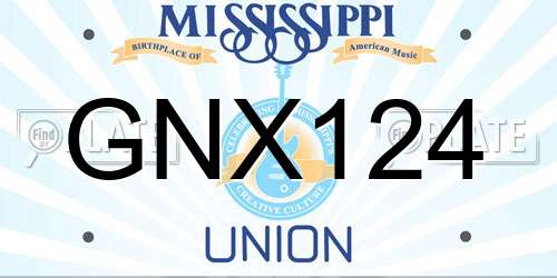 GNX124 Mississippi License Plate