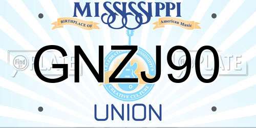 GNZJ90 Mississippi License Plate