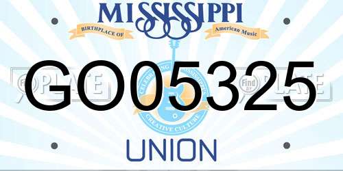 GO05325 Mississippi License Plate