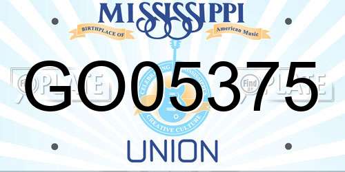 GO05375 Mississippi License Plate