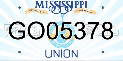 GO05378 Mississippi License Plate