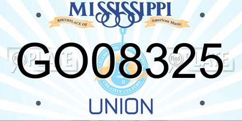 GO08325 Mississippi License Plate