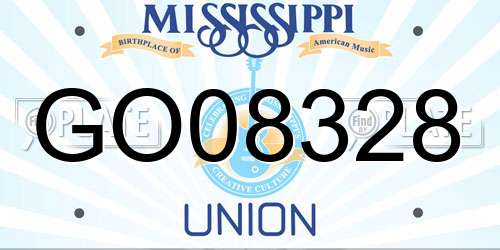 GO08328 Mississippi License Plate