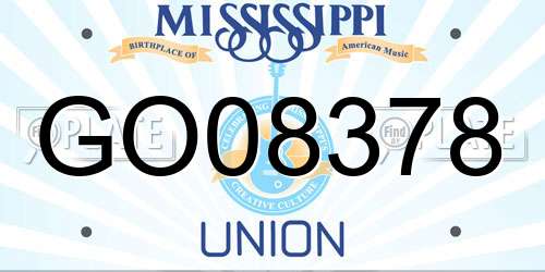 GO08378 Mississippi License Plate