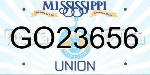 GO23656 Mississippi License Plate