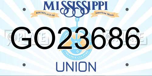 GO23686 Mississippi License Plate