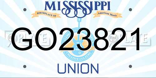 GO23821 Mississippi License Plate