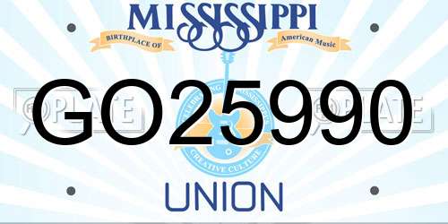 GO25990 Mississippi License Plate
