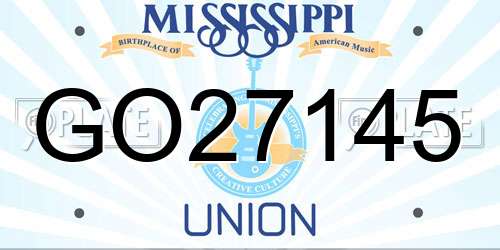 GO27145 Mississippi License Plate