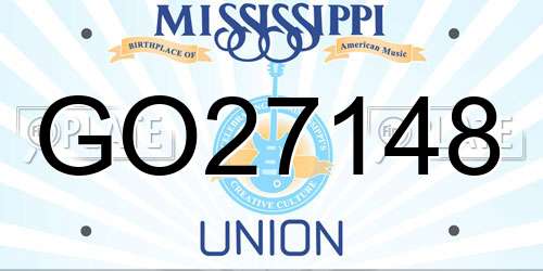 GO27148 Mississippi License Plate