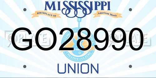 GO28990 Mississippi License Plate