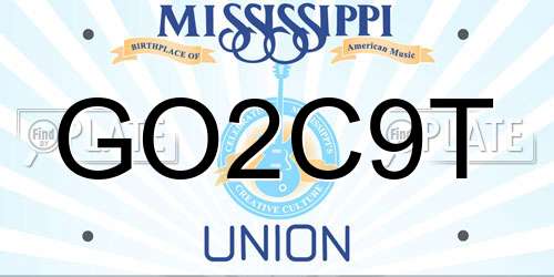GO2C9T Mississippi License Plate