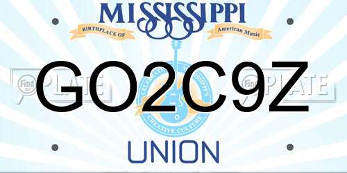 GO2C9Z Mississippi License Plate