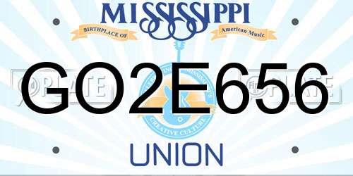 GO2E656 Mississippi License Plate