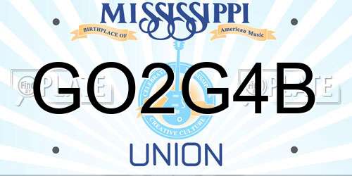 GO2G4B Mississippi License Plate