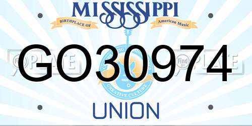 GO30974 Mississippi License Plate