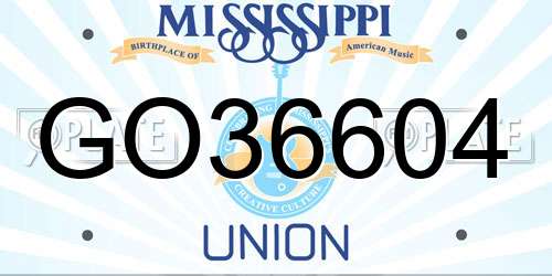 GO36604 Mississippi License Plate