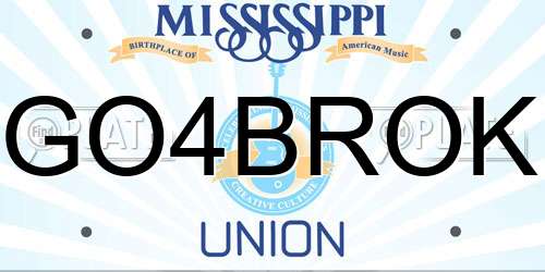 GO4BROK Mississippi License Plate