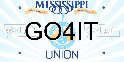GO4IT Mississippi License Plate