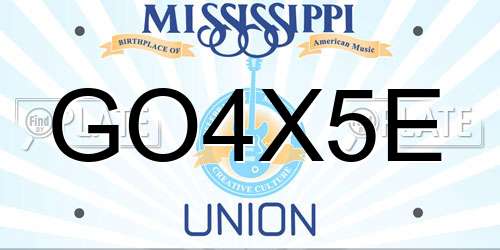 GO4X5E Mississippi License Plate