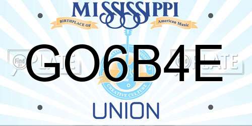 GO6B4E Mississippi License Plate