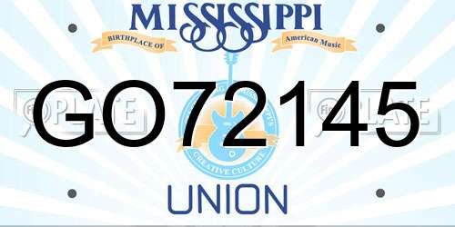 GO72145 Mississippi License Plate