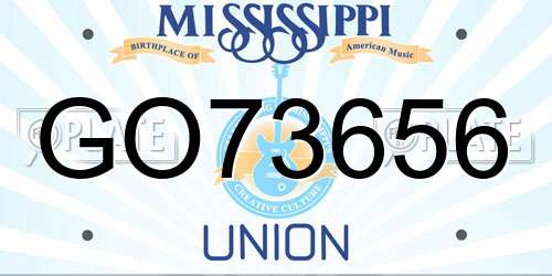 GO73656 Mississippi License Plate