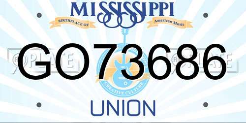 GO73686 Mississippi License Plate