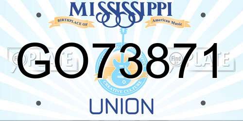 GO73871 Mississippi License Plate