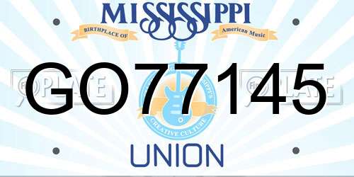 GO77145 Mississippi License Plate