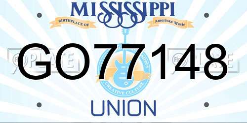 GO77148 Mississippi License Plate