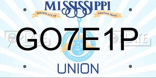 GO7E1P Mississippi License Plate