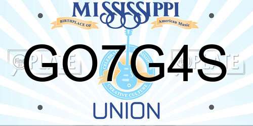 GO7G4S Mississippi License Plate