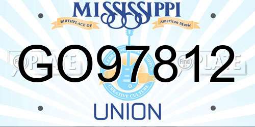 GO97812 Mississippi License Plate