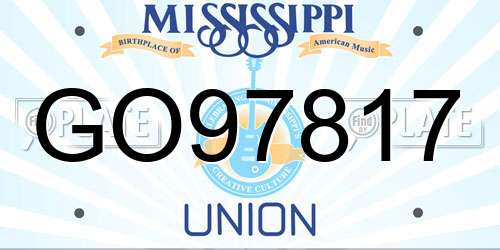 GO97817 Mississippi License Plate
