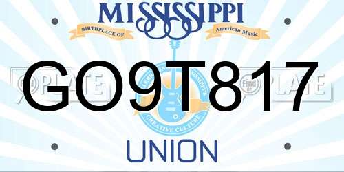 GO9T817 Mississippi License Plate