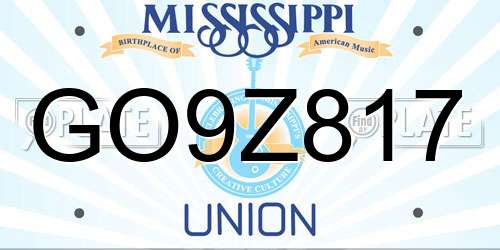 GO9Z817 Mississippi License Plate