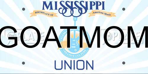 GOATMOM Mississippi License Plate
