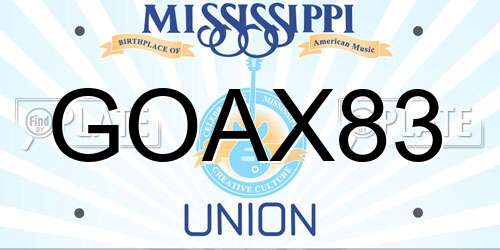 GOAX83 Mississippi License Plate