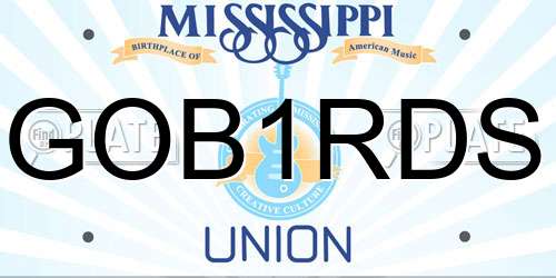 GOB1RDS Mississippi License Plate