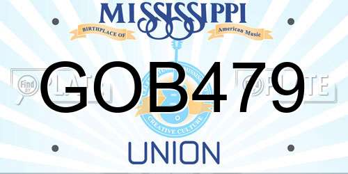 GOB479 Mississippi License Plate