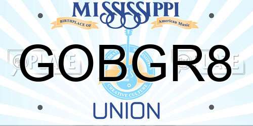 GOBGR8 Mississippi License Plate