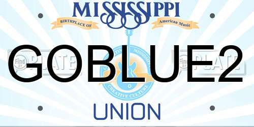 GOBLUE2 Mississippi License Plate