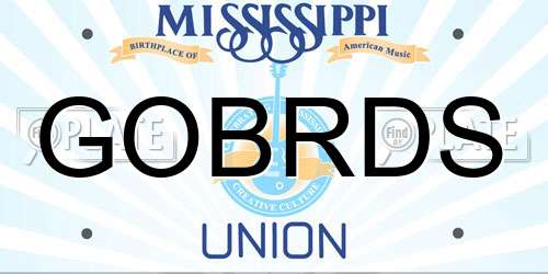 GOBRDS Mississippi License Plate