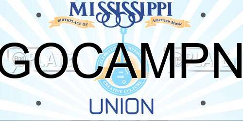GOCAMPN Mississippi License Plate