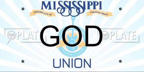 GOD Mississippi License Plate