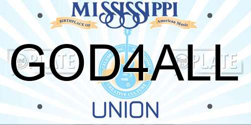 GOD4ALL Mississippi License Plate