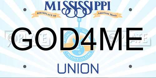 GOD4ME Mississippi License Plate